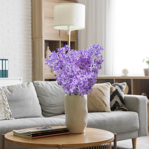 4PCS 38inch Lilac Artificial Flowers Purple Fake Delphinium Long Stem Silk Real Touch Flower Faux Lilac Floral Arrangement for Tall Vase Table Centerpieces Wedding Garden Home Decoration(Purple) - color: 38inch Purple