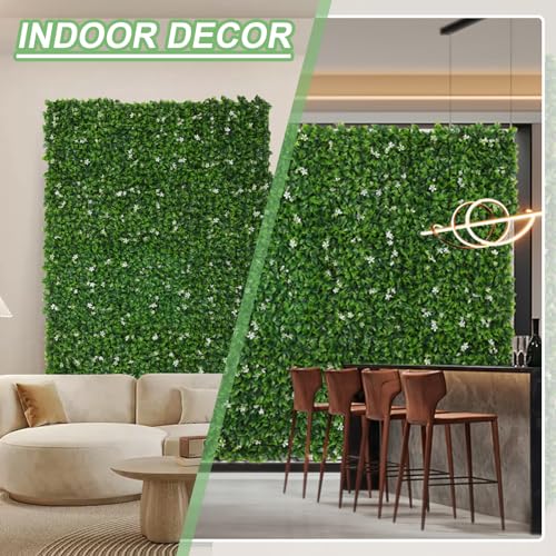 Luyue 10"×10" Artificial Grass Wall Panels Greenery Wall Backdrop Flower Hedge Panel Green Grass Backdrop Boxwood Plant Panels for Home Decor Ooutdoor Garden Balcony Fence Screen - color: 10"×10"