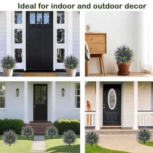 Artificial Boxwood Plants Outdoor with Stake,Set of 2 Artificial Topiary Ball Flowers Faux Shrubs Bushes with Spike, UV Resistant Fake Flowers Ball Tree for Planter Filler Garden Front Porch D17 - style: Spring