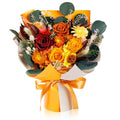 Perfectione Roses 4 Roses Mixed Bouquet for Mother's Day, Fall Flowers for Delivery, Preserved Flowers Birthday Gift for Women Mom Wife Grandma Her, Fall - color: Fall 4 Roses
