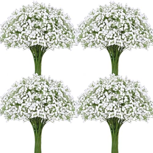 Waipfaru 30 Pcs Babys Breath Artificial Flowers, Baby Breath Flowers Artificial Bulk, Real Touch White Fake Flowers, Faux Babies Breath Gypsophila for Wedding Home Decor Floral Arrangement - size: 30 Pcs