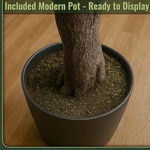 2-Pack Real Touch Faux Olive Tree with 1390 Leaves & 86 Olives, Indoor Potted Fake Plants, Nearly Natural Artificial Plants for Mediterranean Home Decor (Green, 6ft Olive) - size: 6ft Olive