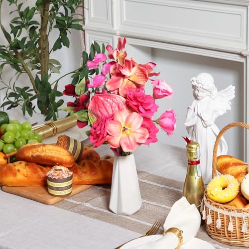 CEWOR Artificial Flowers Fake Flowers for Vase Silk Faux Flowers for Wedding Bouquets Flower Arrangements Floral Table Centerpieces Home Kitchen Garden Party Décor (Pink) - color: Pink