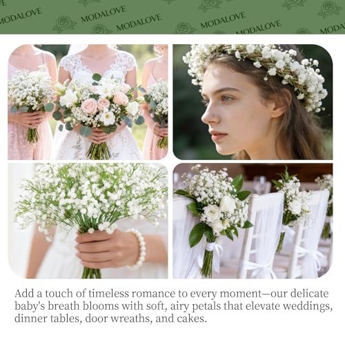 36 Pcs Babys Breath Artificial Flowers, White Artificial Flowers Bouquet, Faux Flower, Fake Gypsophila Bulk in Vase Floral Decor for Centerpieces Wedding Brides