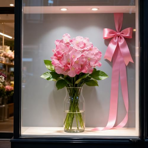 WEISPARK 100PCS Artificial Hydrangea Flowers, Fake Flowers Silk Hydrangea Full Flowers Heads with Stems for Wedding Home Party Shop Baby Shower Decor (Dark Pink) - color: Dark Pink
