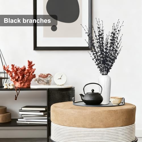 Wootkey 5pcs 29.5" Faux Jasmine Artificial Flowers Tall Black Floral Branches Stem for Home Wedding Vase Filler Anniversary Party DIY Decoration Flowers - color: Black, size: 5pcs-29.5''