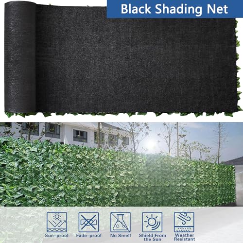 Artificial Ivy Fence Privacy Screen with Mesh Back, 59" x 118" Faux Ivy Vine Leaf Fence Panels, Balcony Privacy Screen, Hedge Wall Decoration for Outside, Garden, Yard, Patio - size: 59" x 118"
