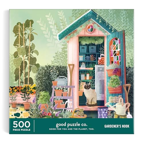 Good Puzzle Co Gardener's Nook – 500 Piece Jigsaw Puzzle Featuring Beautiful Artwork of Garden Shed During Spring - color: Gardeners Nook