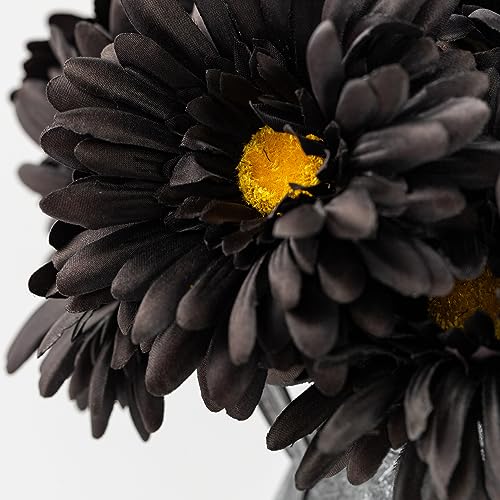 TOPIA Artificial African Daisies Flowers African Daisy Silk Flowers Artificial Gerbera Daisies Pack of 10 (Black) - color: Black, size: 10pcs