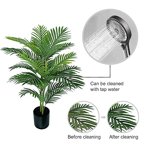Artificial Palm Plant Tree, Potted Artificial Plant for Home Office Decoration, 38" Tall - size: 3ft 2in