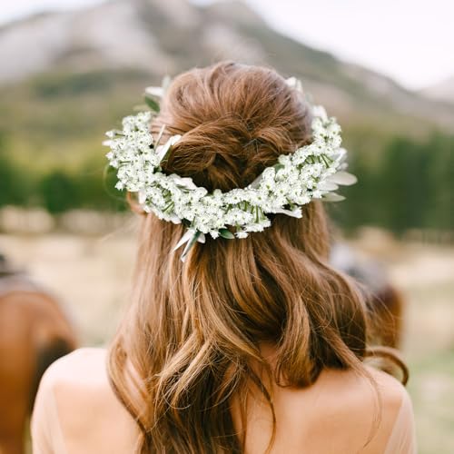 Babys Breath Artificial Flowers 12Pcs, Fake Babies Breath Bouquets Gypsophila Real Touch White Faux Flowers for Wedding Floral Arrangement Home Decor