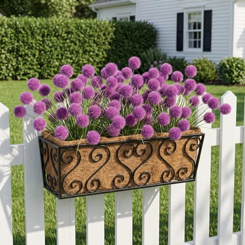 GTIDEA 24Pcs Artificial Grass Plants 17In Lavender Flowers Artificial Fake Silk Purple Floral UV Resistant for Outdoors Planters Home Garden Porch Decoration - color: 24pcs-purple