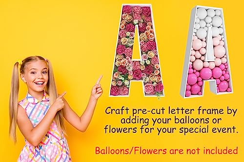 2FT Letter A Mosaic Balloon Frame Letter DIY Fillable Letters Kit for Birthday Party Wedding Backdrop Decor - color: Letter Aa, size: 2FT