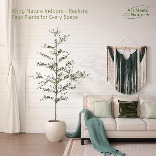 Verinatural Artificial Black Olive Tree 7ft - Shady Lady UV Resistant Faux Olive Trees Indoor Outdoor Decor - Modern Aesthetic Tall Fake Plants with Pot for Home Office Living Room Patio Floor, VN140 - size: 7ft