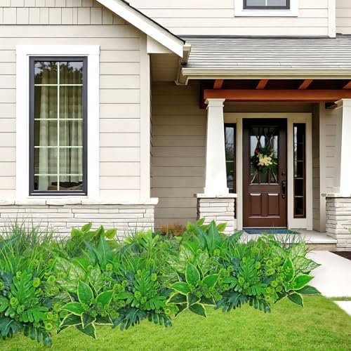 Dremisland 18 Bundles Artificial Plants Outdoor UV Resistant Fake Plants Faux Greenery Stems Fake Shrubs Plants for Patio Garden Window Box Indoor Outside Home Decor - color: Green