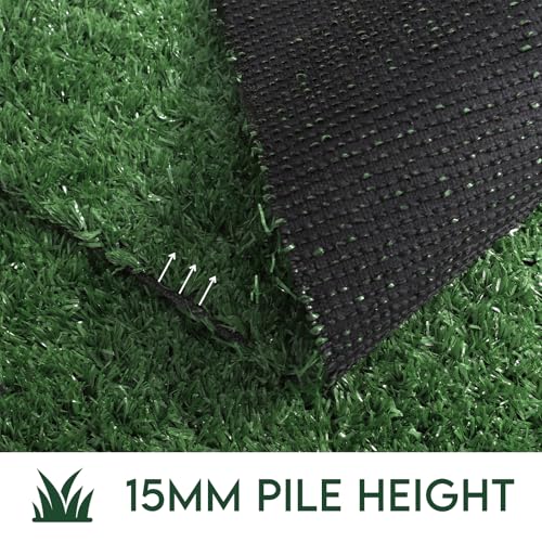 6ft x 20ft Outdoor Artificial Grass Rug, Turf Carpet with 15mm Pile Height for Large Area Coverage, Durable Grass Mat for Patio, Garden, Deck & Poolside, Fast Drainage, Low Maintenance - size: 6 x 20 FT