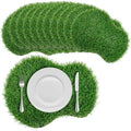 12 Pcs Golf Artificial Grass Mat Placemats for Golf Party Decorations Centerpieces for Table Green Fake Grass Tiles Placemats Birthday Party Decorations for Wedding Baby Shower