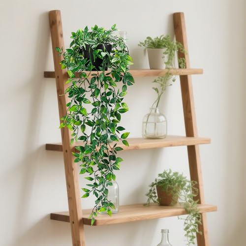 Clearain Fake Plants Hanging Artificial Potted Faux Eucalyptus Plants for Boho Farmhouse Bathroom Office Desk Wall Bookshelves Room Accessories Decorations - color: 1pcs-type a