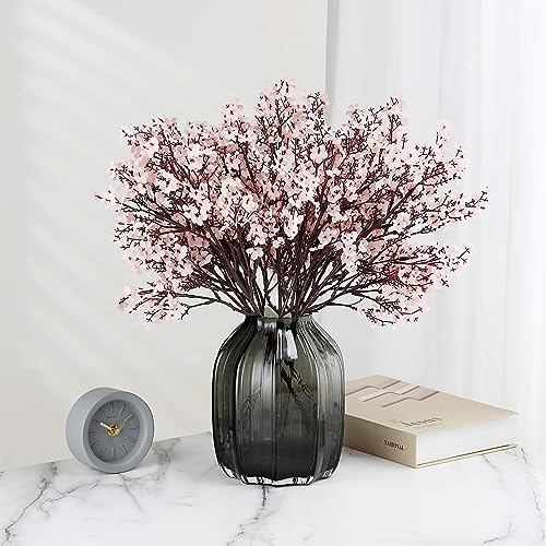 JAKY-Global Babys Breath Fabric Cloth Artificial Flowers 6 Bundle European Fake Silk Plants Decor Wedding Party Decoration Bouquets Real Touch DIY Home Garden (Autumn Pink-6pcs) - color: Autumn Pink, size: 6 Bundles