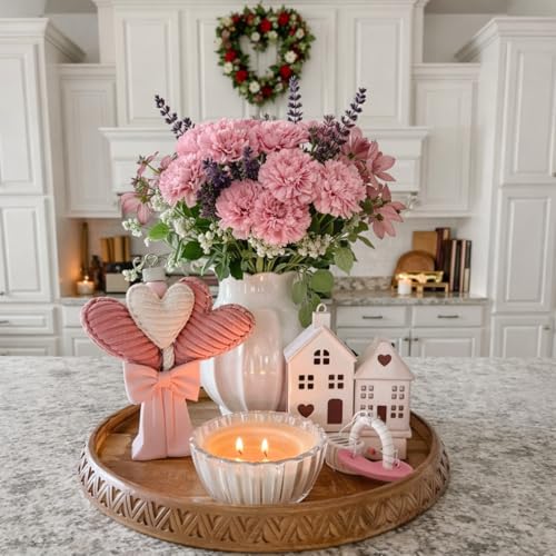 Yunlly 6 Pack 20 Inch Pink Carnations Artificial Flowers Set 26 Head Pink Carnations 2 Butterfly Orchid 1 Gypsophila Bulk Spring Artificial Flowers Bouquet for Mother's Day Easter Spring Decor