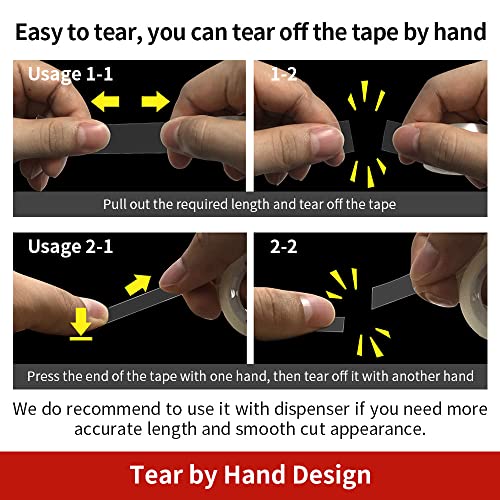 6 Rolls Transparent Tape Refills, Clear Tape, Hand Tearable, 3/4 x 1000 Inches, Glossy Gift Wrapping Tape for Dispenser, Office, School, Home - size: 6 Rolls