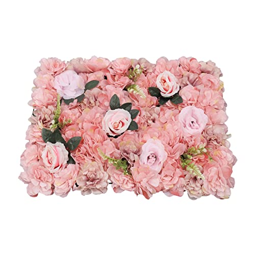 12pcs Artificial Flower Wall Panel, 3D Silk Hydrangea Floral Wall, Premium Silk Flowers Wall Panels Roses Hydrangeas for Wedding Party Event Photo Backdrop Wall Decor
