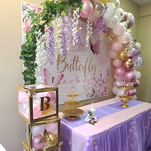 BLEUM CADE 10Pcs White & Purple Fake Wisteria Hanging Flowers, 3.6Ft/Pcs Artificial Wisteria Garland, Hanging Flowers for Wedding Party Home Backdrop Wall Decoration - color: White & Purple, size: 10pcs