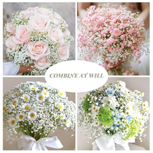 28CM Artificial Babys Breath Flowers,36pcs Babys Breath Artificial Flowers Bulk White for Wedding Bouquets,Party Decorations Realistic Fake White Flowers for Bridal & Event Decor