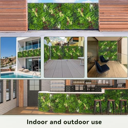 Artificial Grass Wall Boxwood Plant Panel: 20"x20"(12P) UV Resistant Green Leaves Faux for Interior Wall Backdrop,Garden and Indoor Outdoor Wall&Fence Covering Privacy，Party Wall Fence Decor - size: 20"x20"(12P)