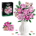 Pink Rose Bouquet Flowers Building Set, 834Pcs Roses Artificial Flowers Botanical Collection Kit for Adults Women & Men Gift for Xmax Gifts for Birthdays for Her Compatible with Lego Flowers