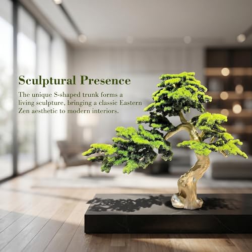 Large Artificial Bonsai Tree - Faux Plants Indoor Podocarpus Tree, Realistic Guest-Greeting Pine Decor for Home Office, Living Room, Farmhouse Zen Decor (12FT) - size: 11ft 5in