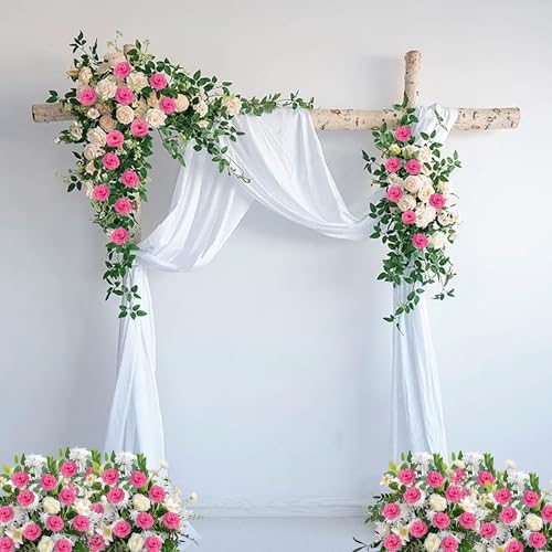 Rose Artificial Flowers, 50Pcs Hot Pink Roses Head Flowers Bulk with Stem, 3 Inches Silk Rose Fake Flower Head for Wedding Party Home Decor DIY Baby Shower Centerpieces Tables Decoration(Deep Pink) - color: Deep Pink