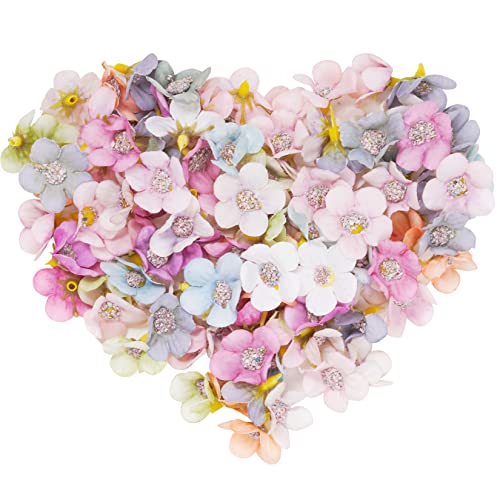 Fumwase 100 Pieces Artificial Daisy Flower Heads Mini Faux Multicolor Silk Flower Heads for DIY Crafts Headdress Home Wedding Garland Decor Accessory