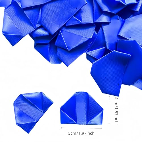 Half-Finished Satin Flower Petals, 100Pcs for DIY Everlasting Roses,Eternal Flowers Bouquets & Floral Art Perfect for Wedding Bouquets, Anniversary (Pre-Made) - color: 100 Pcs Royal Blue