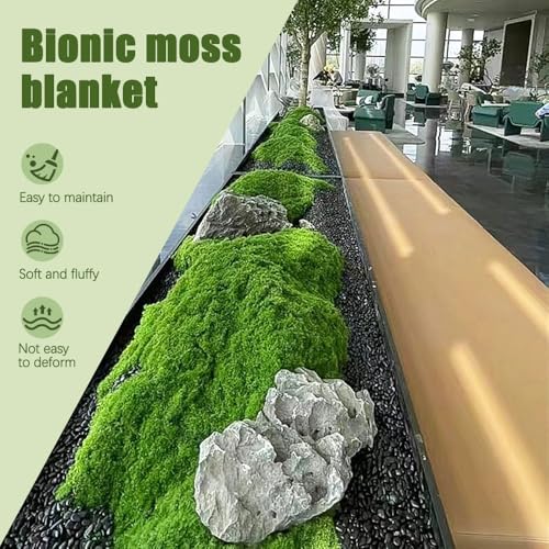 Artificial Green Moss Mat for Decoration Carpet Grass Wall, 19.68 x 19.68 inch Natural Preserved Moss Mat, Green Moss Sheets for Crafts Woodland Decor Garden Party Decorations Wall Art DIY Project