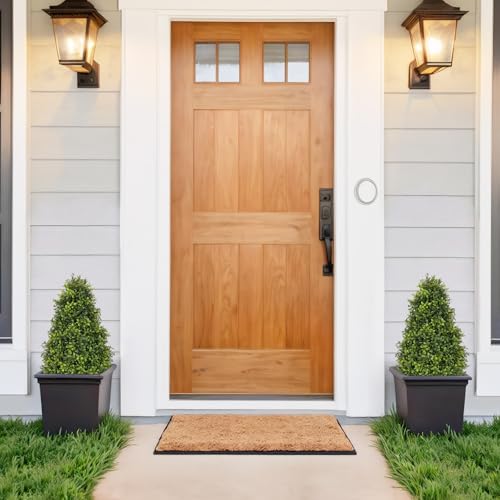 30" Artificial Boxwood Faux Plants Outdoor, UV Resistant Topiary Trees Realistic Cone-Shaped Fake Bushes and Shrubs Potted Fakeplants Set of 2 for Front Porch Patio Outside Planter Decor - color: Boxwood Light Green, size: 30in