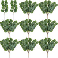 WILLBOND 50 Pcs Artificial Eucalyptus Stems, 3.8 Inch Faux Eucalyptus Leaves Mini Greenery Stems, Long Oval Plastic Greenery Picks for Wedding Bouquet, Vase Filler, Home Office Garden DIY Decor
