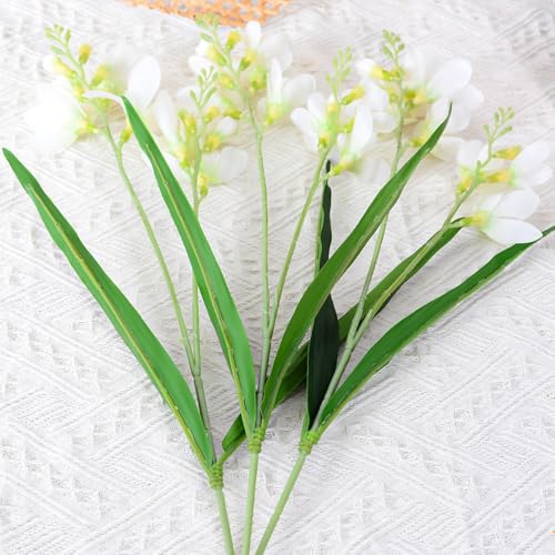 XZJMY 3Pcs Artificial Freesias Flowers,Artificial Lily for Wedding Home Party Garden Shop Office Decoration (White)