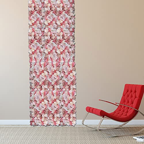 3D Flower Wall Panel Floral Backdrop,6PCS Artificial Flower Wall Background Silk Rose Mat, Artificial Flower Backdrop Faux Flower Panel for Wedding - color: 6pcs 15.75 X 23.62