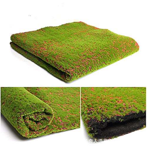 Artificial Moss Grass Turf Lawn,39inch DIY Artificial Grass Rug for Wedding Home Backyard Balcony Terrace TV Wall Indoor Outdoor Decor - color: Red