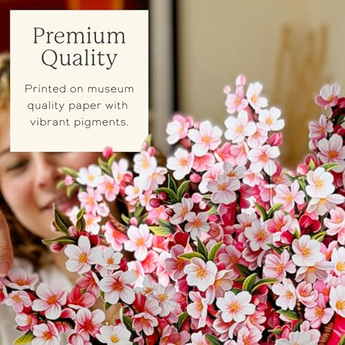 Freshcut Paper Grande Japanese Cherry Blossoms 20 Inch Life-Sized 3D Pop Up Card – Greeting Card, Birthday, Mothers Day, Thank You, Gifts for Mom and Her – Includes Notecard and Envelope - color: Japanese Cherry Blossoms, size: Grande
