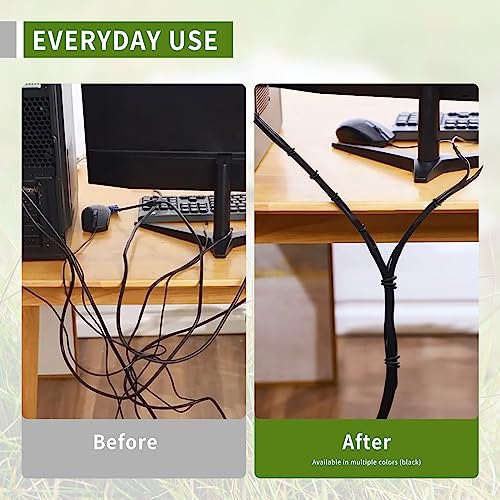 Garden Flexible Wire Tie, Soft Twist Plant Ties Support Plant Vines for Supporting and Fixing Garden Planting Branches Vines & Stems ，Organize Data Wire and Office Organization 160ft - color: black（160ft）