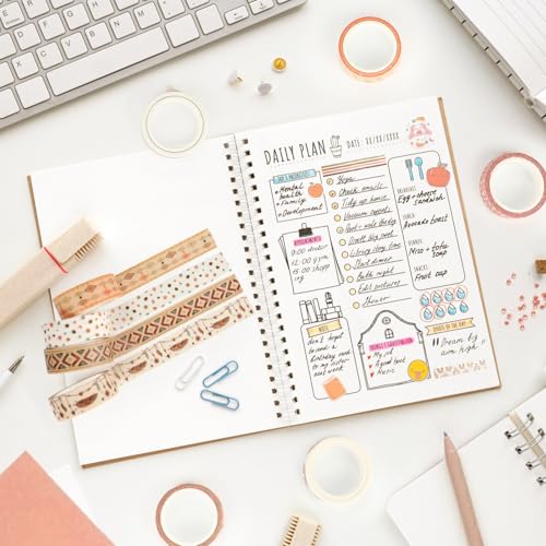 12 Rolls Boho Washi Tape Set, Vintage Watercolor Floral Rainbow Decorative Masking Tapes for Spring Arts DIY Craft Scrapbook Journal Planners Supplies Gift Wrapping 16.4Ft - color: A