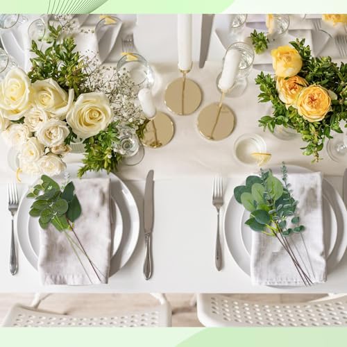 100Pcs Artificial Eucalyptus Stems Leaves Bulk - 4 Kinds Mixed Faux Greenery Silver Dollar Eucalyptus Leaves - Greenery Stems for Wedding Vase Bouquet Floral Arrangement Centerpiece Home Decor