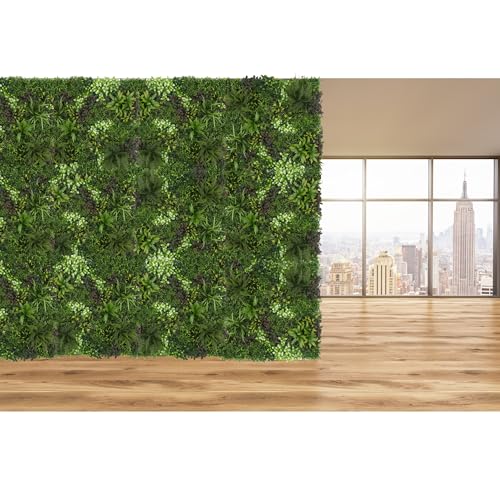 ULAND Artificial Plant Wall Panels, 1pc 40"x40" Greenery Grass Wall Backdrop Decoration, Faux Ivy Leaves Outdoor Privacy Fence Covering (B083) - color: B083