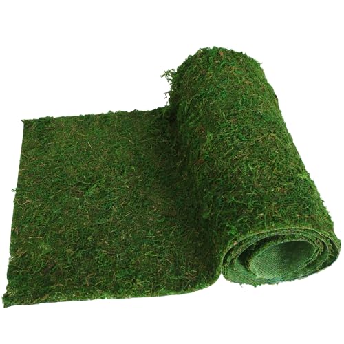 USMOLA Moss Roll, Dried Moss for Crafts, Moss Table Runner for Fairy Gardens, Wedding Woodland Decor, Preserved Moss Mat for Table Decoration (12" W x 60" L) - color: 12" W X 60" L
