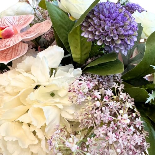 Love Spell - Faux Floral Arrangement, Large-Size Premium Artificial Indoor Flower Display with Beautiful Blooms and Foliage That Lasts Forever - High Energy Natural Looking Floral - color: Love Spell