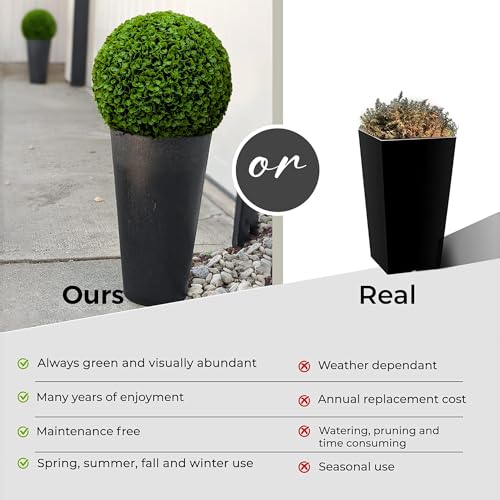 365 Curb Appeal 23" XL Topiary Balls – 2 Extra Large Faux Succulent Balls - Artificial Succulents for Outdoors (Succulents, 2 Topiary Spheres (4 Halves)) - color: Succulent, size: 2 topiary balls (4 halves)