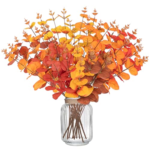 Yen Jean 10PCS Fall Decorations for Home Autumn Artificial Flowers Bouquet - Thanksgiving Fake Stems Plants Indoor Decor Outdoor Party Supplies - style: fall stems-2