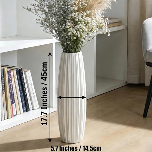 Large Floor Ceramic Vase 17.7 Inches Tall,White Modern Flower Tall Vases for Office, Home,Farmhouse,Living Room Décor,Simple Origami Design Fall Decorative Porcelain Flower Arrangement Vase Ideal Gift - color: Shape 1, size: 17.7 inch